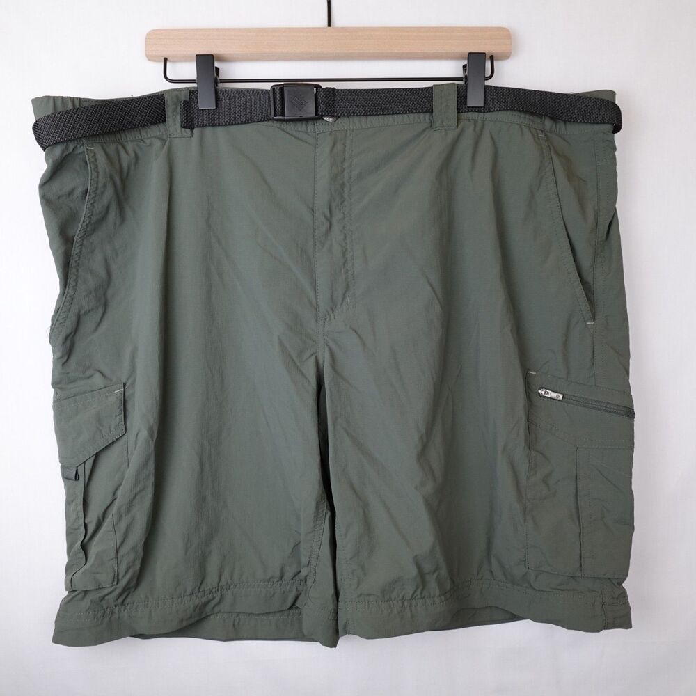 Columbia Omni-Shade Sun Protection Men's Shorts Size 44w Green Cargo Belted Zip - Picture 16 of 16